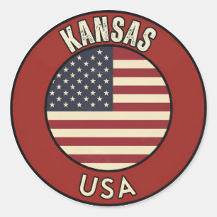 Kansas United States of America Classic Round Sticker