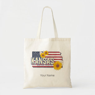 Kansas United States Retro State Map Vintage USA Tote Bag