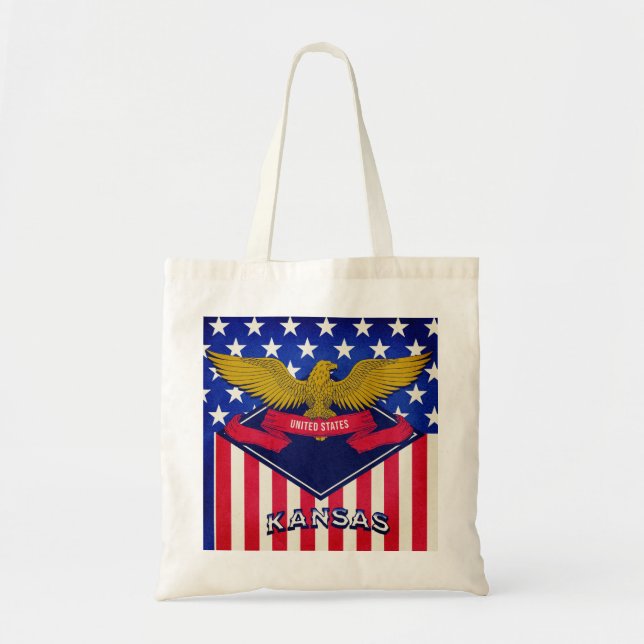 Kansas USA Flag Tote Bag (Front)