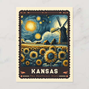 Kansas   Vincent Van Gogh Inspired Postcard