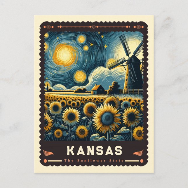 Kansas | Vincent Van Gogh Inspired Postcard (Front)