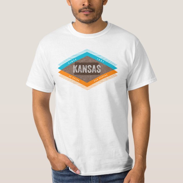 Kansas Vintage Retro Mid Century Modern T-Shirt (Front)