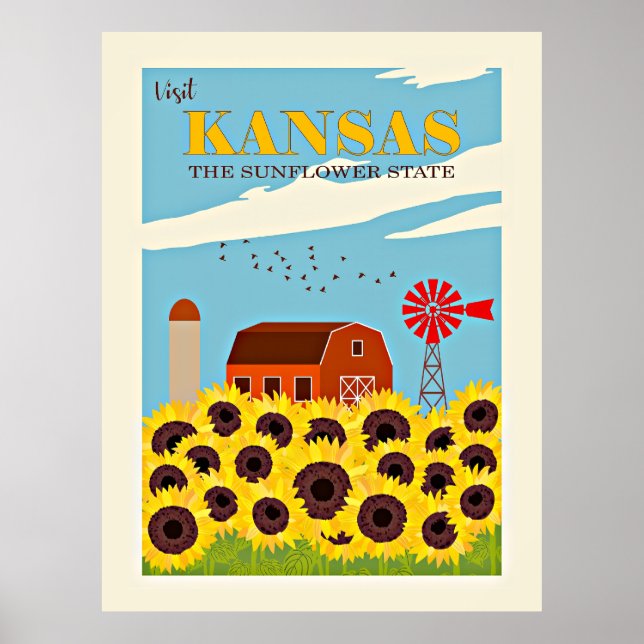 Kansas vintage travel poster (Front)