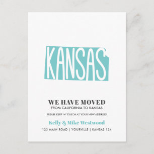 KANSAS We've moved New address New Home Postcard