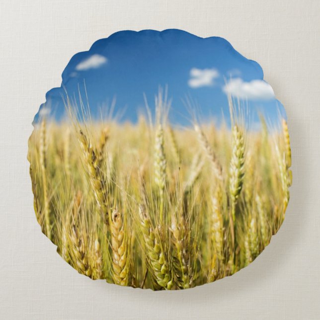 Kansas Wheat Round Cushion (Front)