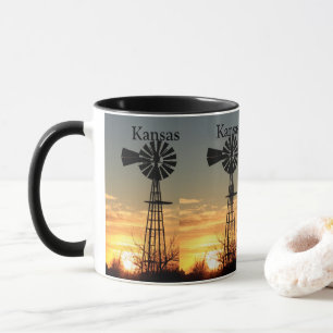 Kansas Windmill Sunset Mug