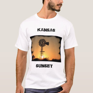 Kansas Windmill Sunset T-Shirt