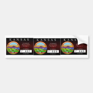 Kansas Zombie Hunting Permit Bumper Sticker