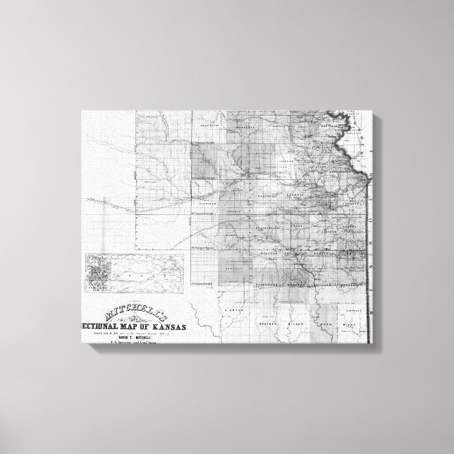 KansasPanoramic MapKansas Canvas Print (Front)