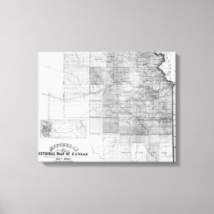 KansasPanoramic MapKansas Canvas Print