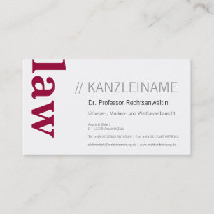 Kanzlei Visitenkarte klar Business Card