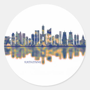 Kaohsiung City Skyline Classic Round Sticker
