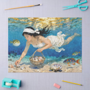 "Kaori of Tides" – An Ocean Portrait Tissue Paper