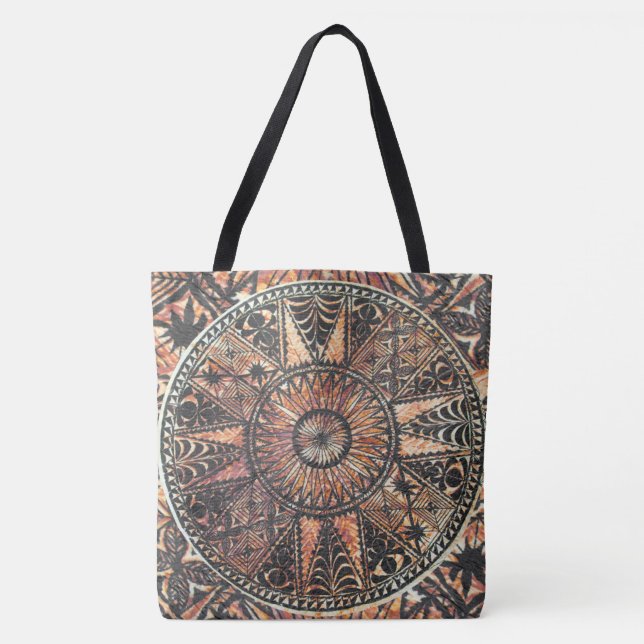 Kapa Primitive Hawaiian Tattoo Tapa Beach Bag (Front)