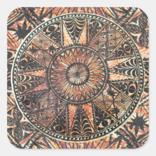 Kapa Primitive Hawaiian Tattoo Tapa Square Sticker