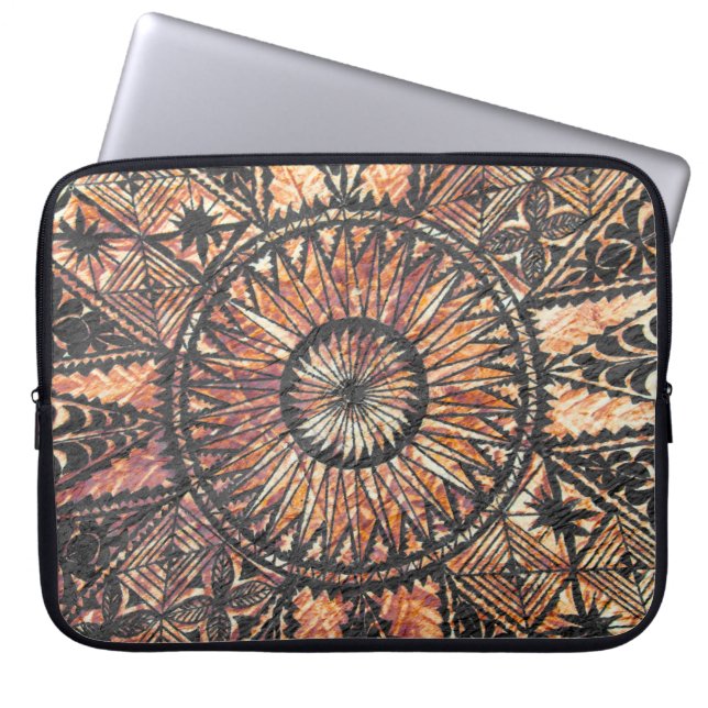 Kapa Primitive Hawaiian Tattoo Tapa Wetsuit Laptop Sleeve (Front)