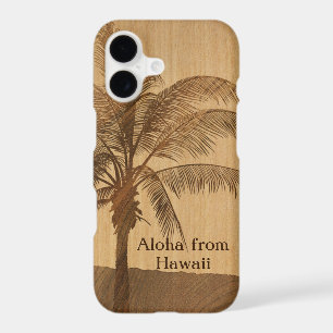 Kapaa Sunset Hawaiian Faux Koa Wood Single Palm