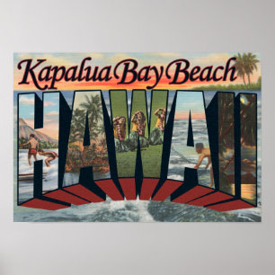 Kapalua Bay Beach, Hawaii - Large Letter Scenes Poster