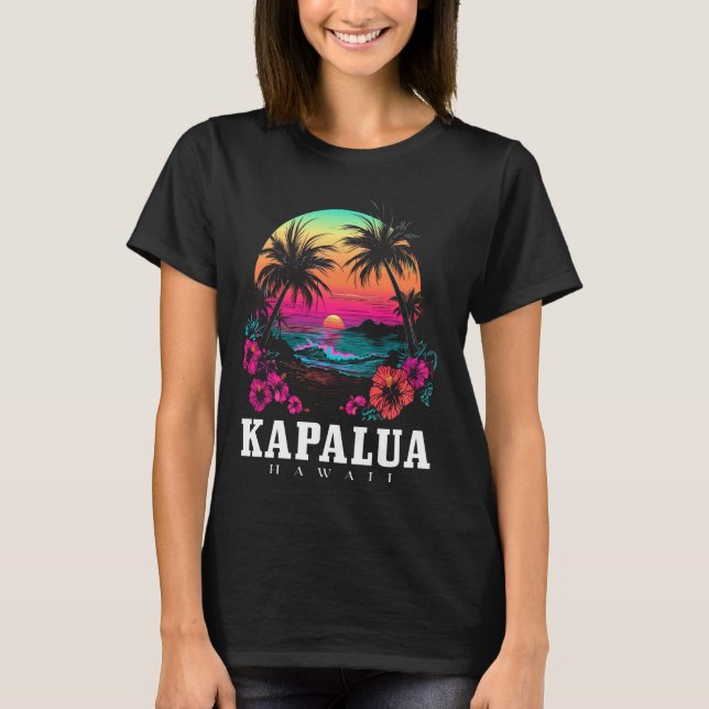 Kapalua Hawaii Hawaiian Hibiscus Flowers Surfer So T-Shirt (Front)