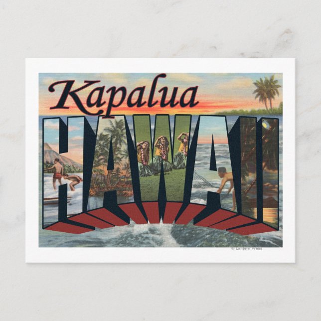 Kapalua, Hawaii - Large Letter Scenes Postcard (Front)