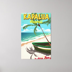 Kapalua Hawaii travel poster Canvas Print