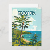 Kapalua Maui Hawaii Bay Beach Vacation Retro Card (Front/Back)