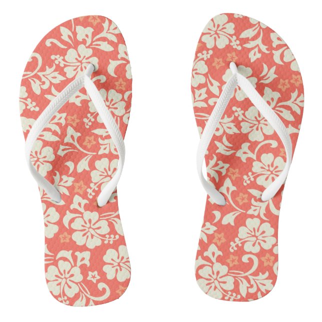 Kapalua Pareau Hawaiian Hibiscus Flip Flops (Footbed)