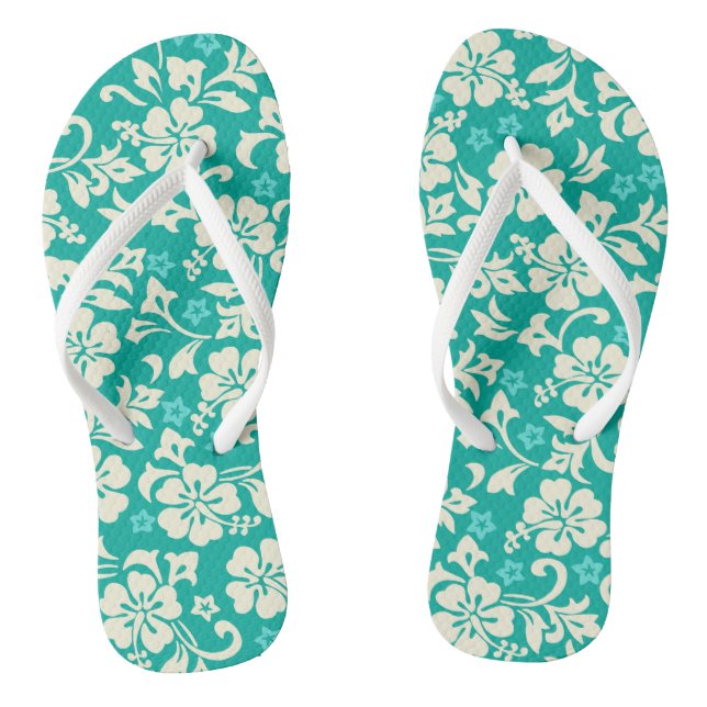 Kapalua Pareau Hawaiian Hibiscus Flip Flops (Footbed)