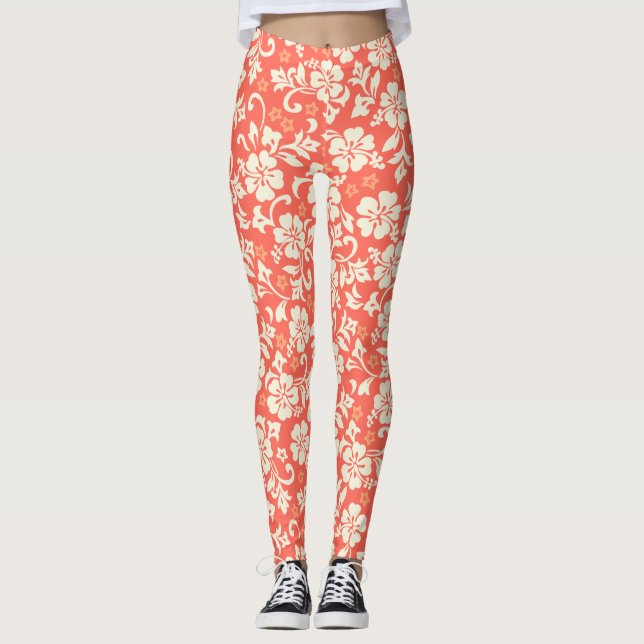 Kapalua Pareau Hawaiian Hibiscus Leggings (Front)