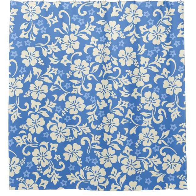Kapalua Pareau Hawaiian Hibiscus - Periwinkle Shower Curtain (Front)