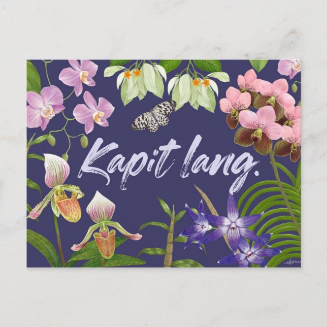 "Kapit lang" (Hang in there) Filipino Motivational Postcard (Front)