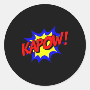 Kapow Comic Book Nostalgic 1980s Design Shirt Classic Round Sticker