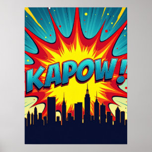 KAPOW! Comic Book Pop Art Explosion Poster
