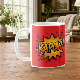 KAPOW Comic Book Pop Art Red Mug
