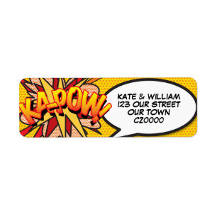 KAPOW Fun Retro Comic Book Pop Art Address