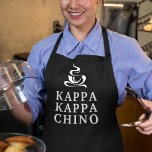 Kappa Kappa Chino Coffee Shop Life Apron<br><div class="desc">Perk up your mornings with the Kappa Kappa Chino™ Coffee Lovers apron — a playful nod to Greek-life spirit and coffee culture. This exclusive black apron features bold white lettering and coffee graphics. It's a perfect for caffeine enthusiasts, coffee shop owners and baristas, hostesses and caterers, and anyone who runs on...</div>