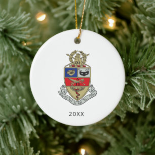 Kappa Psi Crest Ceramic Tree Decoration