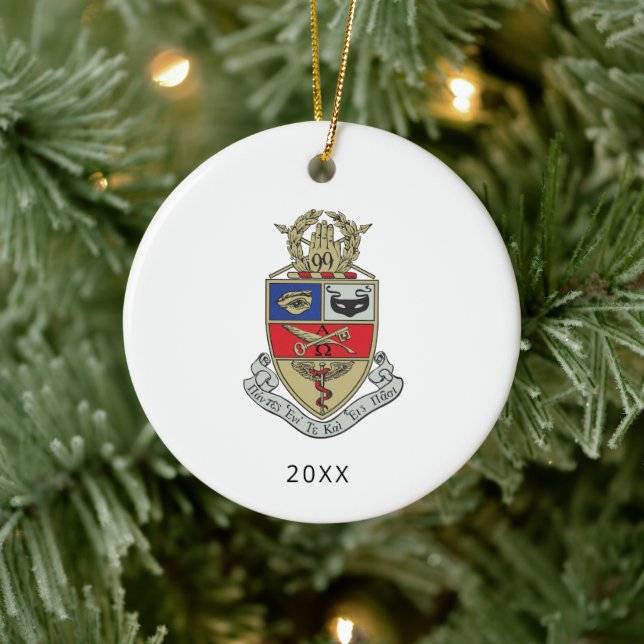 Kappa Psi Crest Ceramic Tree Decoration (Tree)