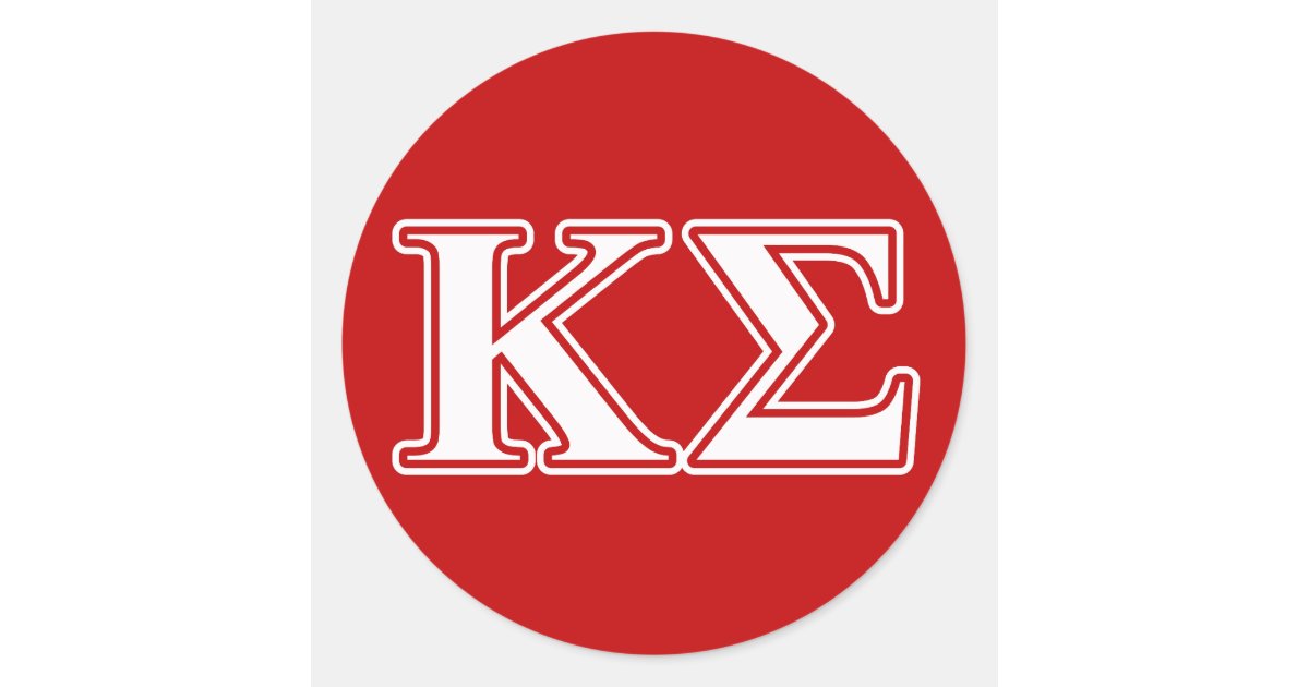 Kappa Sigma White And Red Letters Classic Round Sticker Zazzle