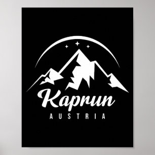 Kaprun austria ski resort skiing snowboarding poster
