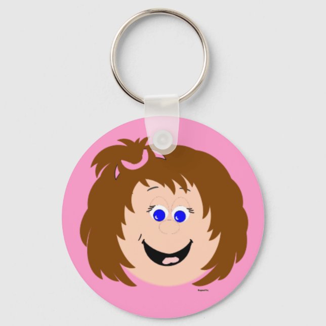 Kapskids Lil Girls Face Key Ring (Front)