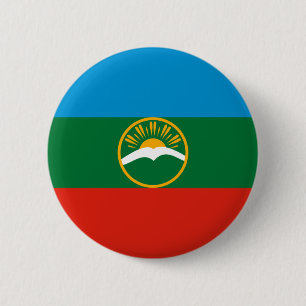 Karachay Cherkessia Flag 6 Cm Round Badge