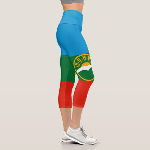 Karachay Cherkessia Flag Capri Leggings