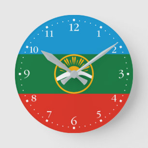 Karachay Cherkessia Flag Round Clock