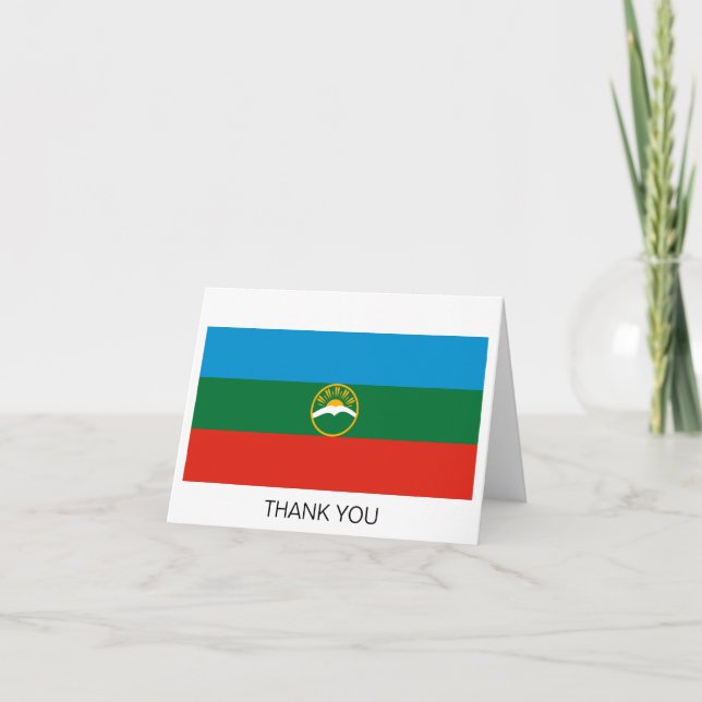 Karachay Cherkessia Flag Thank You Card (Front)