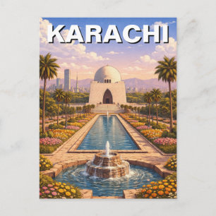 Karachi Pakistan Travel Postcard