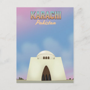 Karachi Pakistan travel poster Postcard