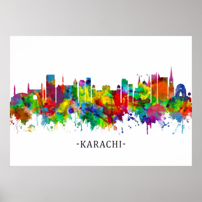 Karachi Skyline Pakistan Poster (Front)