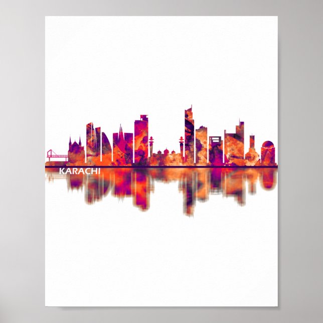 Karachi Skyline Pakistan Poster (Front)