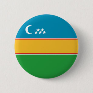 Karakalpakstan Flag 6 Cm Round Badge
